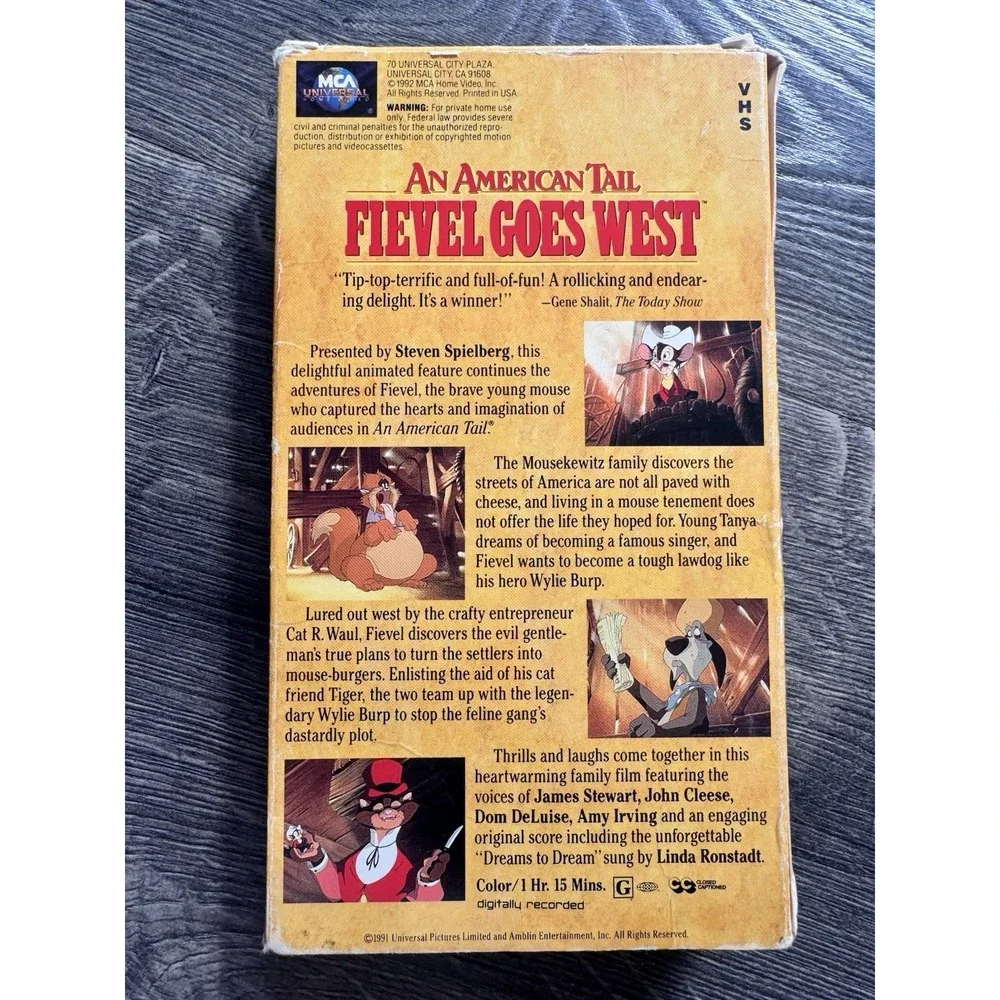 American Tail, An - Fievel Goes West (VHS, 1992)